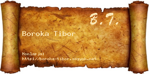 Boroka Tibor névjegykártya
